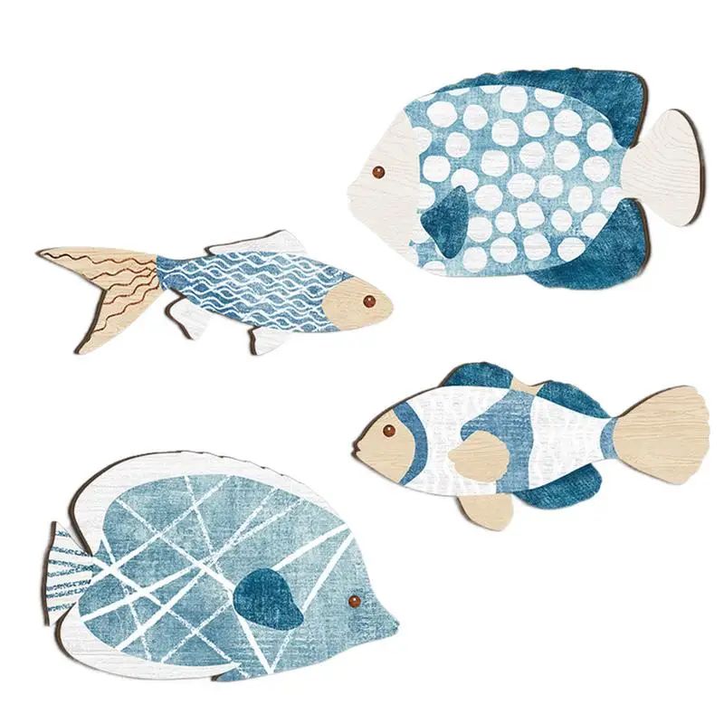 Coastal Wooden Fish Wall Decor Set