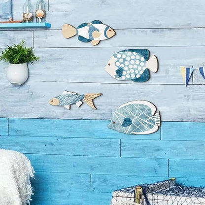 Coastal Wooden Fish Wall Decor Set