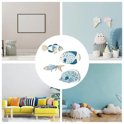 Coastal Wooden Fish Wall Decor Set