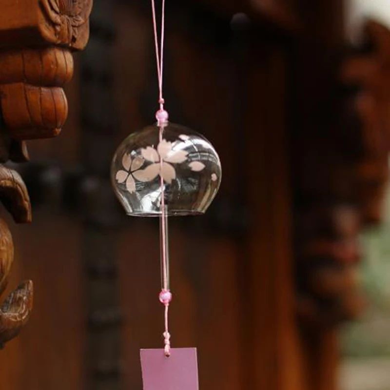 Sakura Glass Wind Chime – Japanese Wind Bell for Peaceful Outdoor Decor