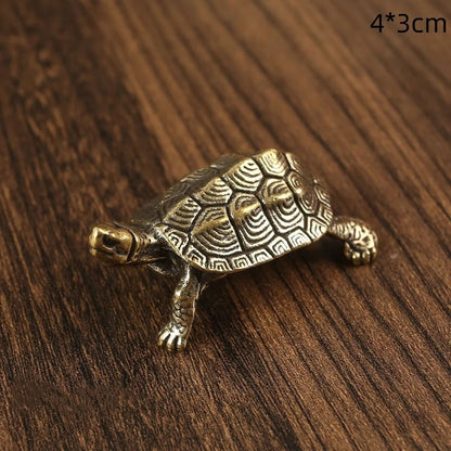 Vintage Pure Copper Turtle Statue | Brass Feng Shui Wealth & Longevity Ornament
