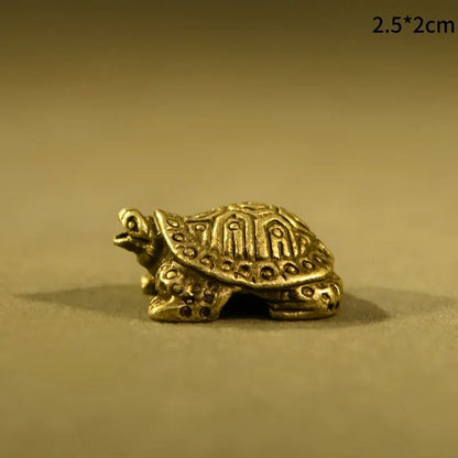 Vintage Pure Copper Turtle Statue | Brass Feng Shui Wealth & Longevity Ornament
