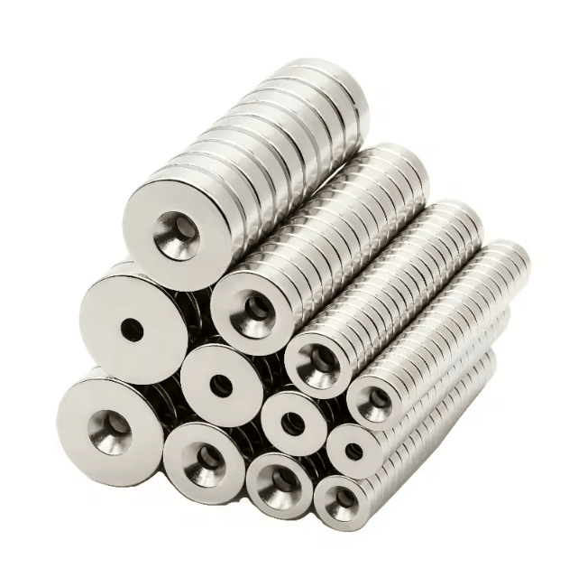 N52 Countersunk Neodymium Magnet Set – 30mm Heavy Duty Disc with Screw Hole