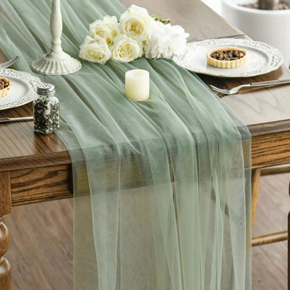 Sheer Gauze Table Runner Wedding Party Table Decor