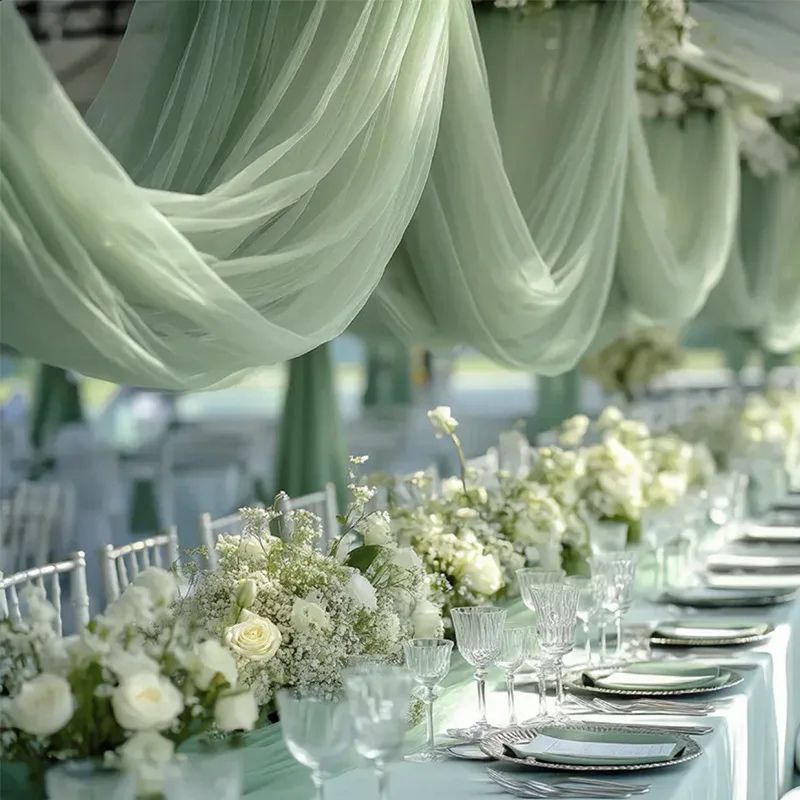Sheer Gauze Table Runner Wedding Party Table Decor