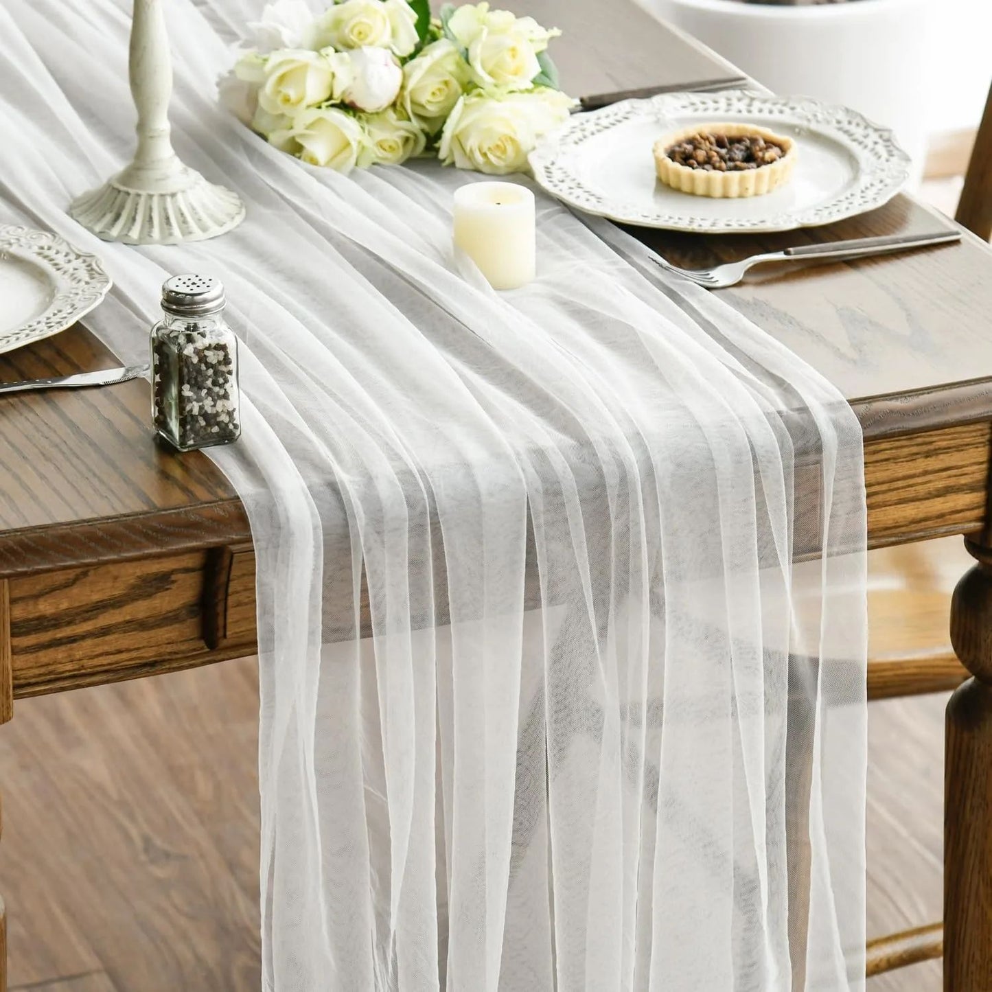 Sheer Gauze Table Runner Wedding Party Table Decor