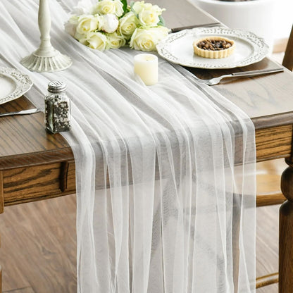 Sheer Gauze Table Runner Wedding Party Table Decor