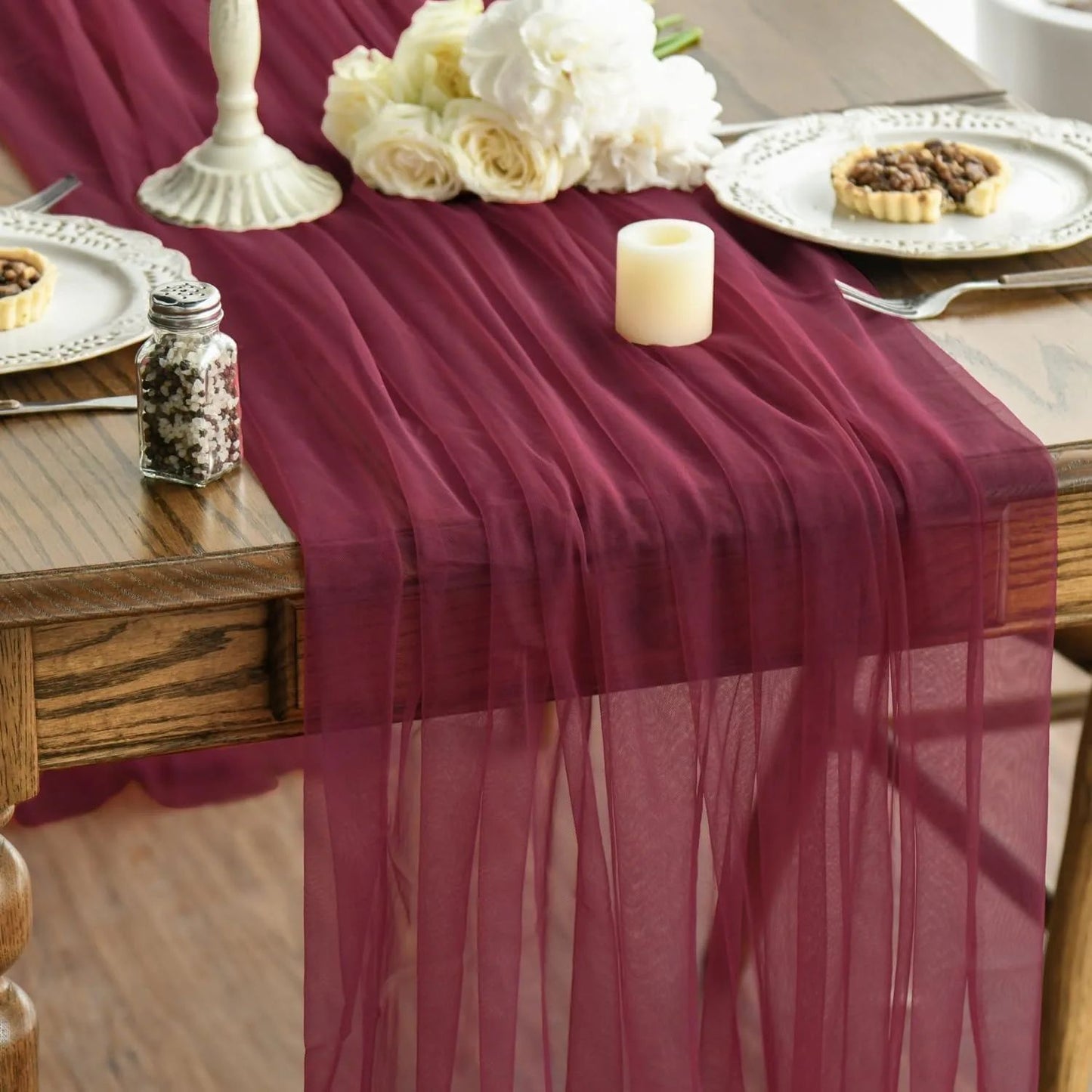 Sheer Gauze Table Runner Wedding Party Table Decor