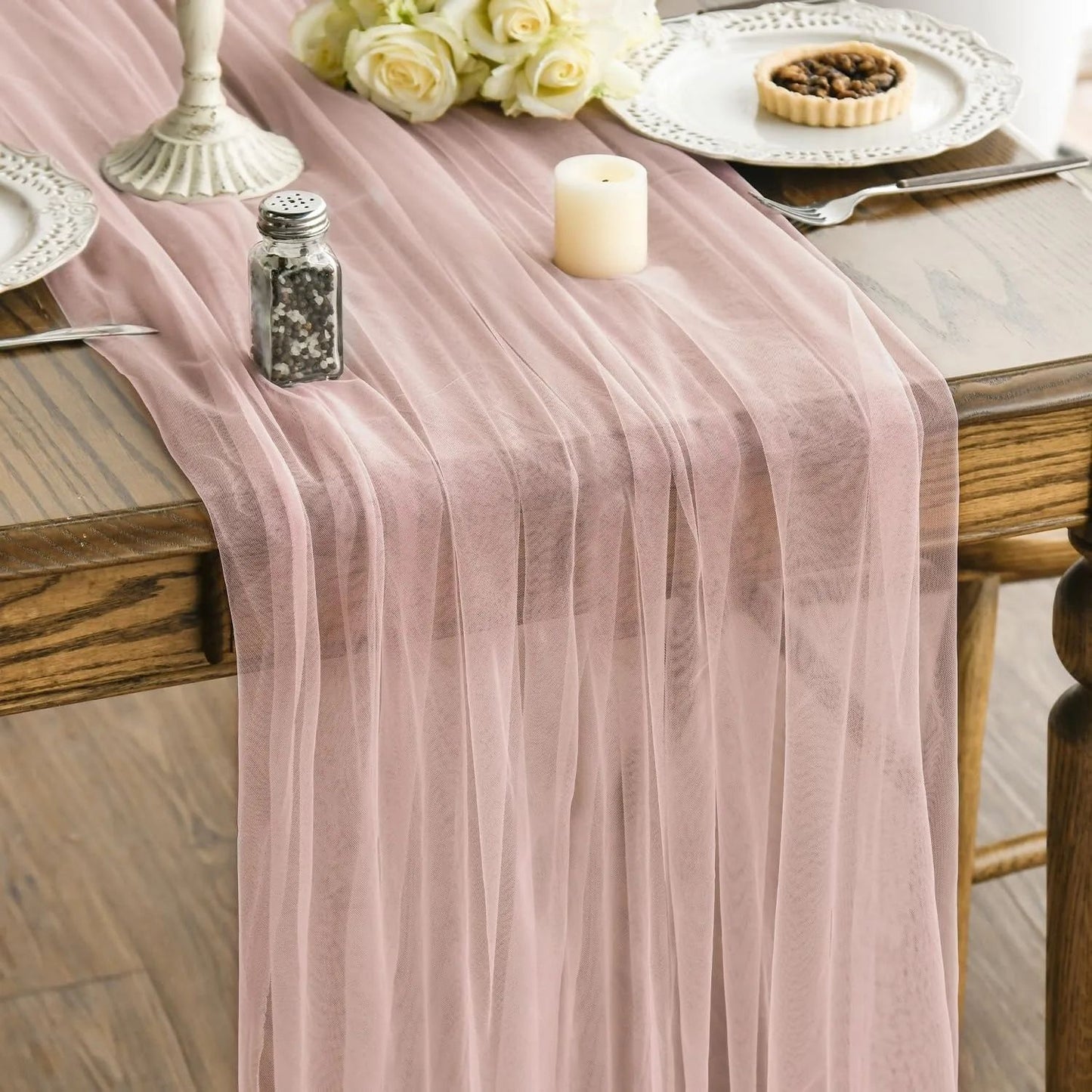 Sheer Gauze Table Runner Wedding Party Table Decor