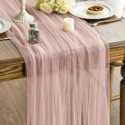 Sheer Gauze Table Runner Wedding Party Table Decor