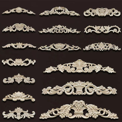 Wood Carved Onlays & Appliques – Vintage Floral Furniture Decals for Home Decor & Restoration