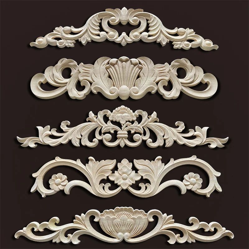 Wood Carved Onlays & Appliques – Vintage Floral Furniture Decals for Home Decor & Restoration