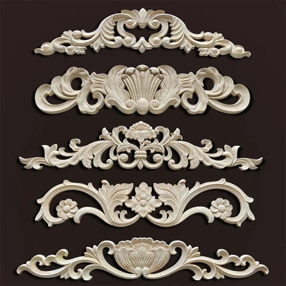 Wood Carved Onlays & Appliques – Vintage Floral Furniture Decals for Home Decor & Restoration