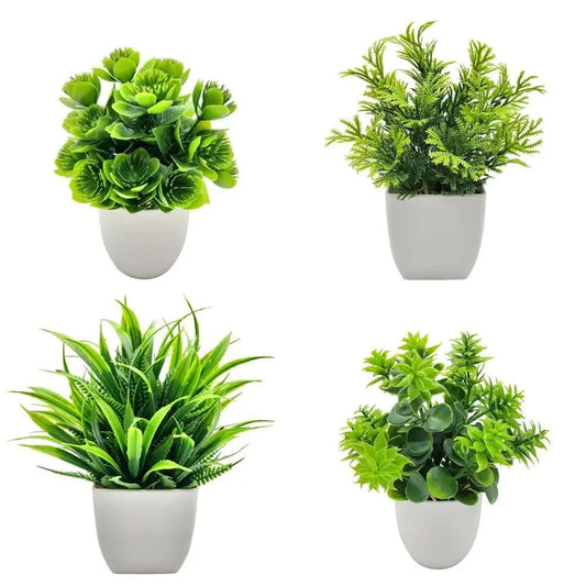 Mini Artificial Potted Flowers Decorative Bonsai Plant for Desk and Home Decor