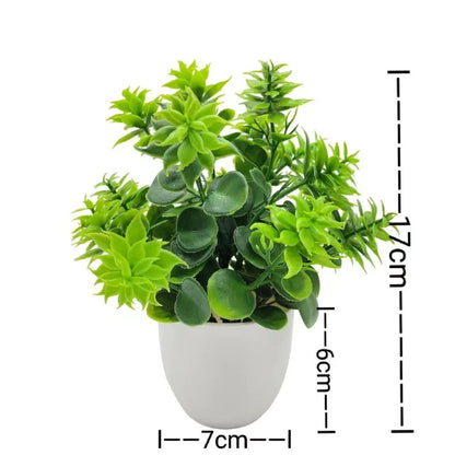 Mini Artificial Potted Flowers Decorative Bonsai Plant for Desk and Home Decor