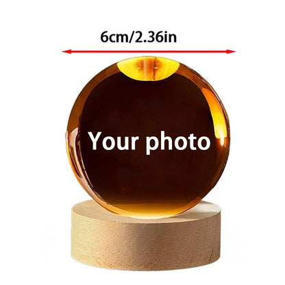 Personalized Baby Crystal Ball with Engraved Ultrasound Photo Keepsake