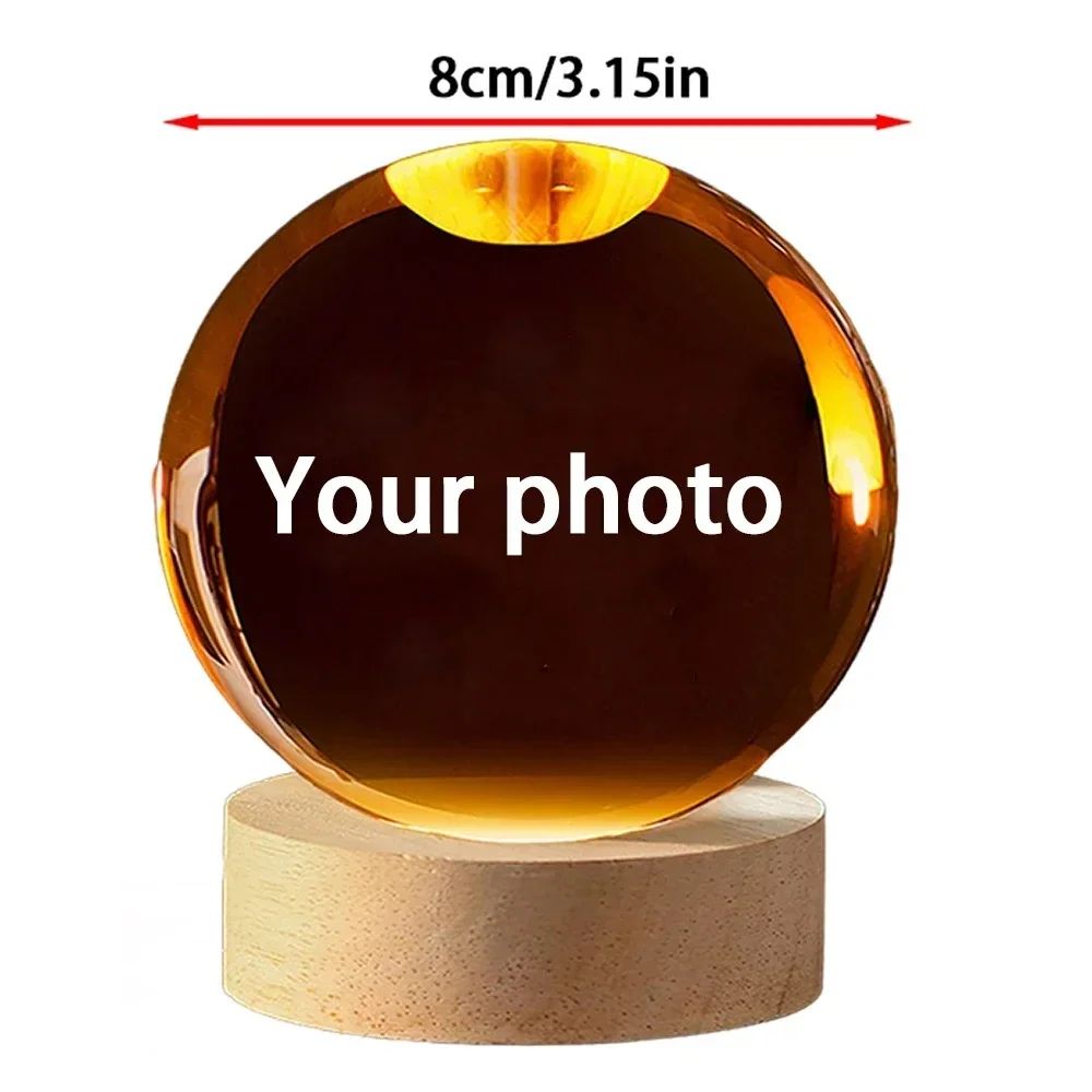 Personalized Baby Crystal Ball with Engraved Ultrasound Photo Keepsake