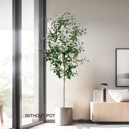Modern Tall Artificial Olive Tree Branch – Minimalist Faux Indoor Plant Decor