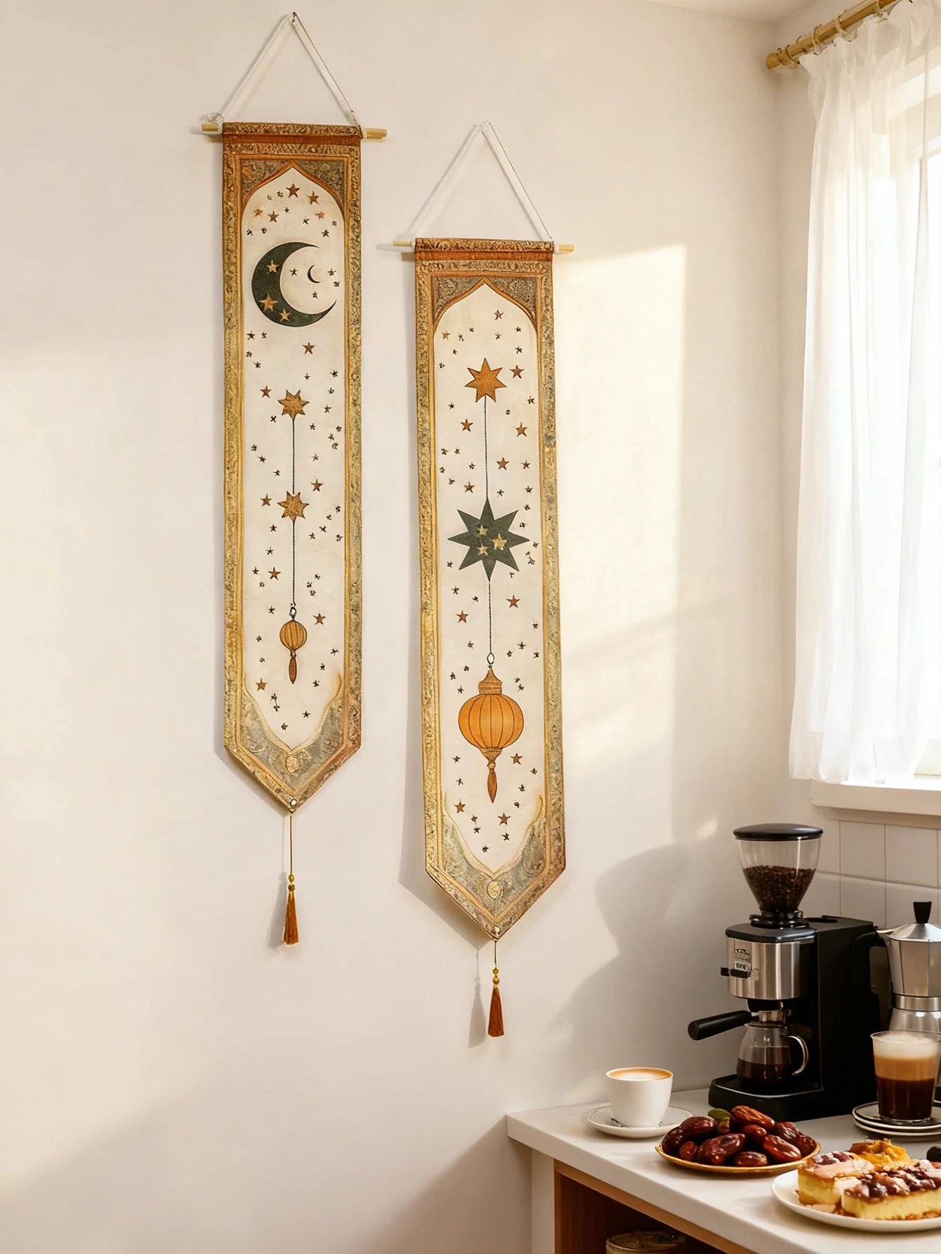 Ramadan Wall Banner Eid Mubarak Tapestry Islamic Wall Decor