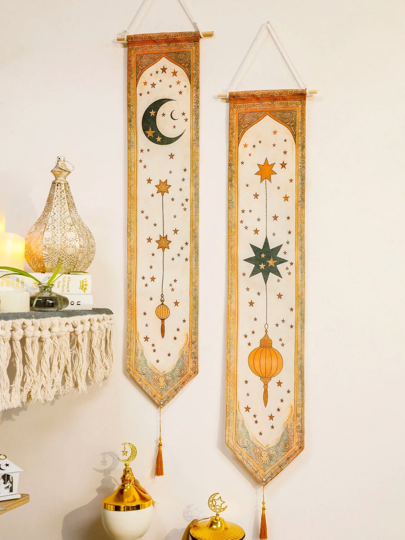 Ramadan Wall Banner Eid Mubarak Tapestry Islamic Wall Decor
