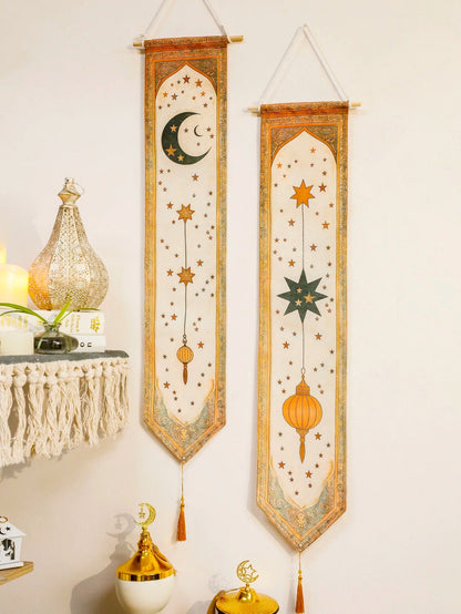 Ramadan Wall Banner Eid Mubarak Tapestry Islamic Wall Decor