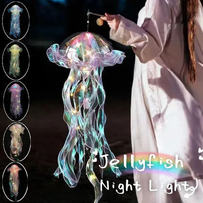 DreamGlow Jellyfish Lamp LED Night Light Hanging Pendant for Ocean Room Decor