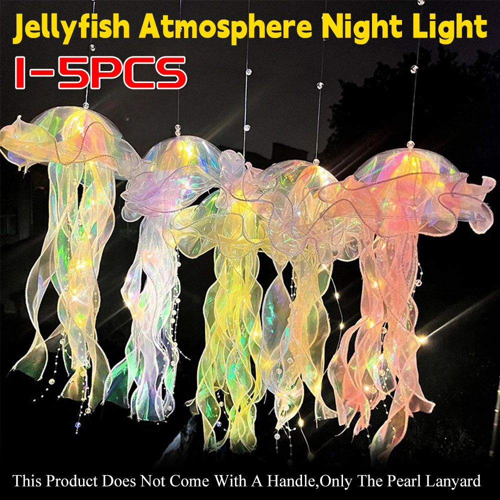 DreamGlow Jellyfish Lamp LED Night Light Hanging Pendant for Ocean Room Decor