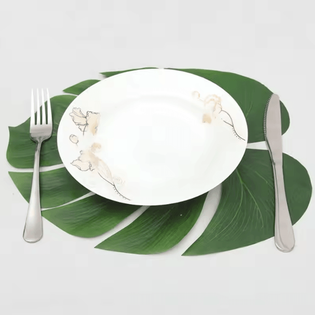 Tropical Hawaiian Palm Leaves Set – 12PCS artificial palm leaves for Luau Party & Summer Decor
