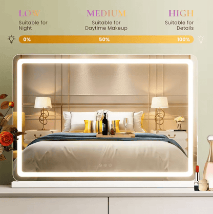 JHK LED Vanity Mirror with Lights – Modern LED vanity mirror with Dimmable 3 Color Modes & Memory Function