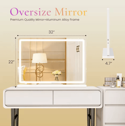 JHK LED Vanity Mirror with Lights – Modern LED vanity mirror with Dimmable 3 Color Modes & Memory Function