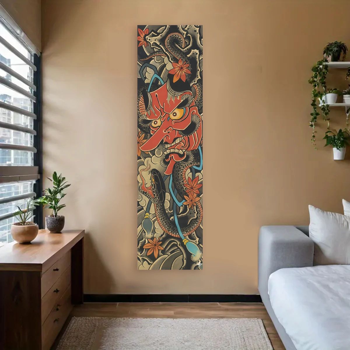 Japanese Wave Wall Tapestry Red Sun Ocean Art Aesthetic Wall Hanging Decor
