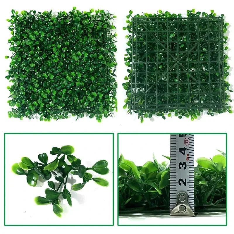 10pcs Artificial Boxwood Hedge Wall Panels – UV Protected Greenery Privacy Fence Decor