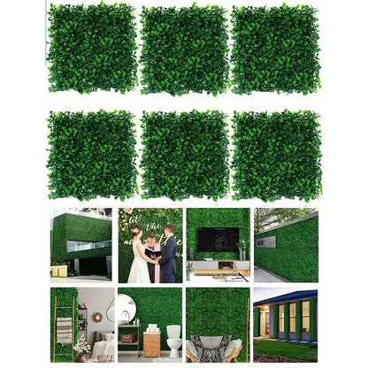 10pcs Artificial Boxwood Hedge Wall Panels – UV Protected Greenery Privacy Fence Decor