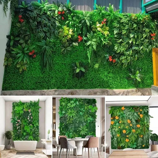 10pcs Artificial Boxwood Hedge Wall Panels – UV Protected Greenery Privacy Fence Decor