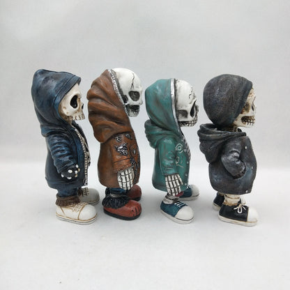 Cool Skeleton Streetwear Figurine | Urban Skull Statue Resin Miniature