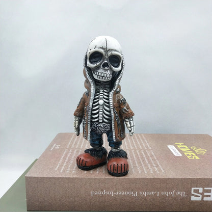 Cool Skeleton Streetwear Figurine | Urban Skull Statue Resin Miniature