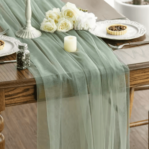 Sheer Gauze Table Runner for Weddings & Events Boho Table Decor and Arch Draping Fabric