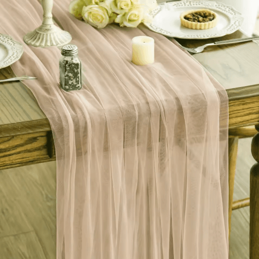 Sheer Gauze Table Runner for Weddings & Events Boho Table Decor and Arch Draping Fabric