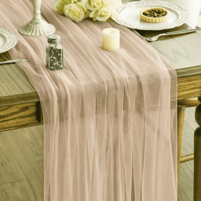 Sheer Gauze Table Runner for Weddings & Events Boho Table Decor and Arch Draping Fabric