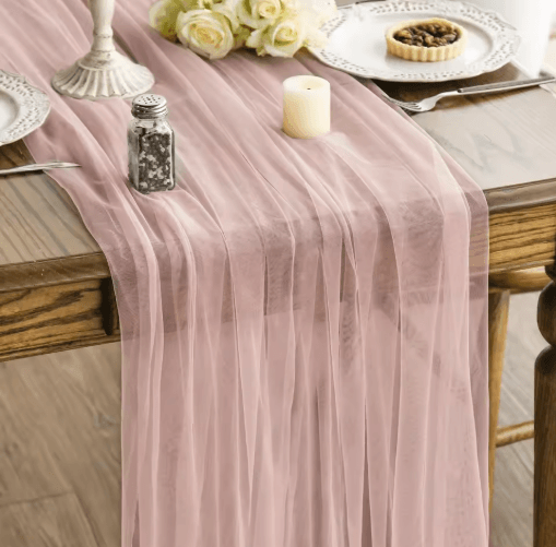 Sheer Gauze Table Runner for Weddings & Events Boho Table Decor and Arch Draping Fabric