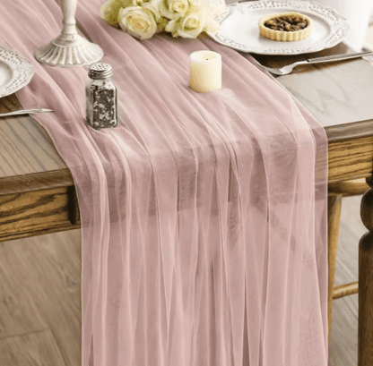 Sheer Gauze Table Runner for Weddings & Events Boho Table Decor and Arch Draping Fabric