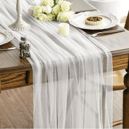 Sheer Gauze Table Runner for Weddings & Events Boho Table Decor and Arch Draping Fabric