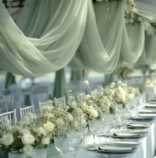Sheer Gauze Table Runner for Weddings & Events Boho Table Decor and Arch Draping Fabric