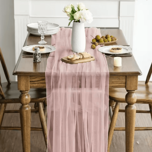 Sheer Gauze Table Runner for Weddings & Events Boho Table Decor and Arch Draping Fabric