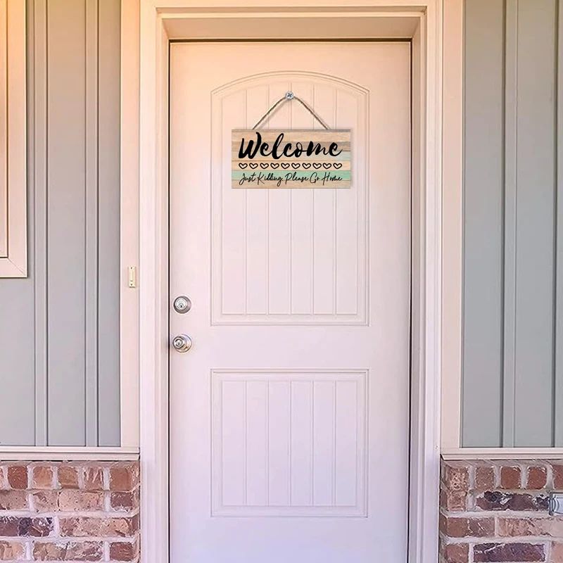 Rustic Welcome Wooden Wall Sign – Farmhouse Hanging Door Plaque for Home & Living Room Decor