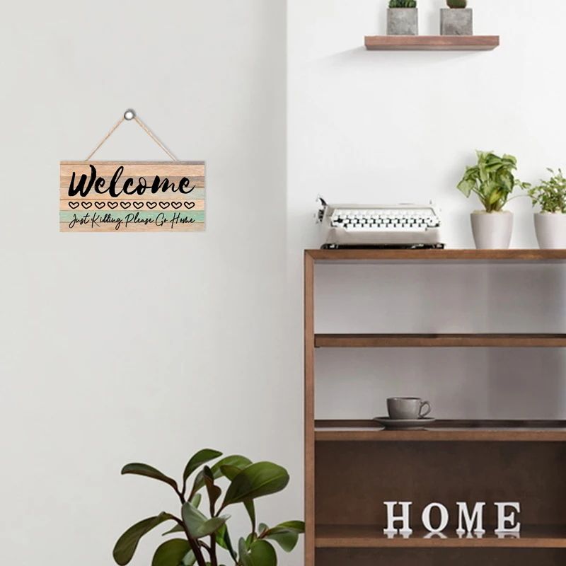 Rustic Welcome Wooden Wall Sign – Farmhouse Hanging Door Plaque for Home & Living Room Decor