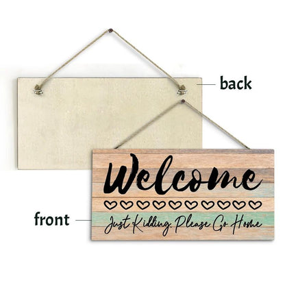 Rustic Welcome Wooden Wall Sign – Farmhouse Hanging Door Plaque for Home & Living Room Decor
