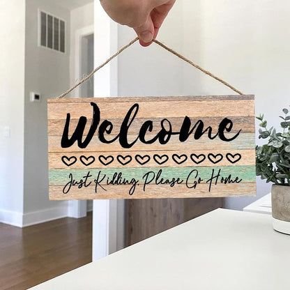 Rustic Welcome Wooden Wall Sign – Farmhouse Hanging Door Plaque for Home & Living Room Decor