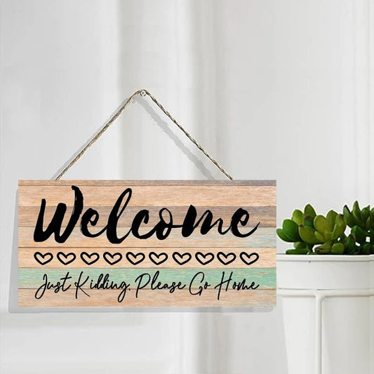 Rustic Welcome Wooden Wall Sign – Farmhouse Hanging Door Plaque for Home & Living Room Decor