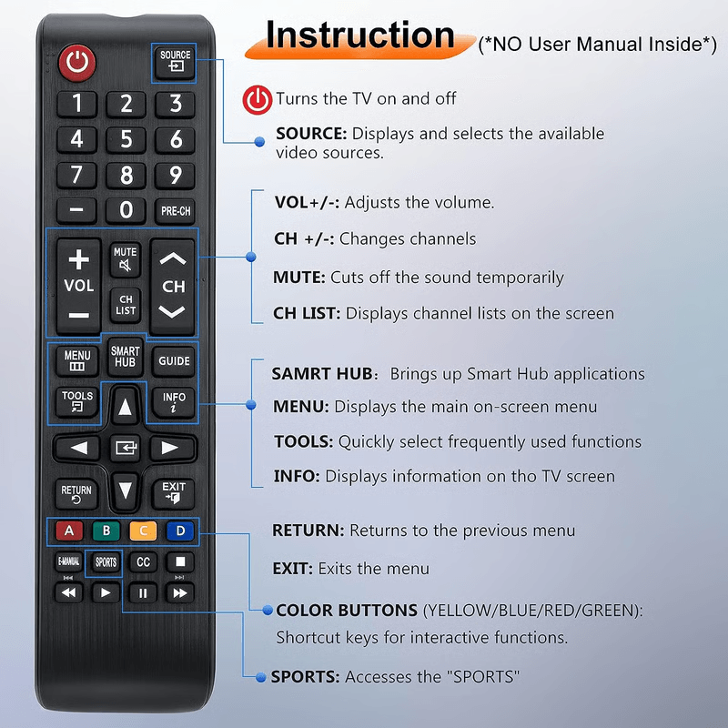 Samsung TV Universal Replacement Remote Control